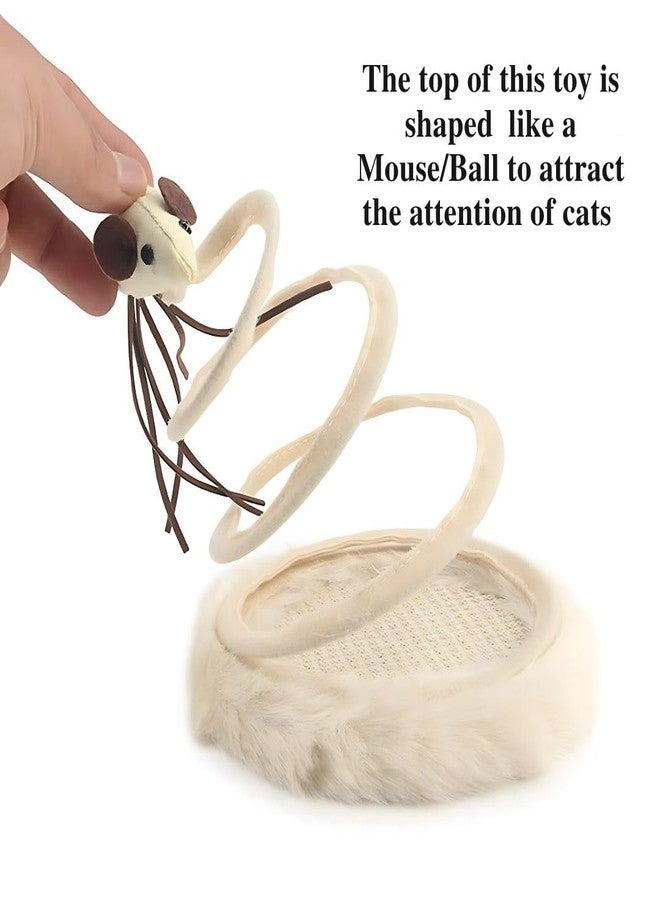 PET FUN Spring Spiral Cat Toy with Mouse | Bouncy Teaser with Scratch Pad Plush Base for Mental Stimulation & Exercise Activity | Interactive Cat Playing Toy for Indoor Pets, Kittens & Cats - Image 4